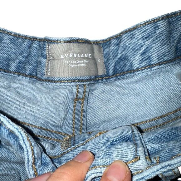 Everlane The A-Line Denim Short Light Blue Size 29 - Picture 3 of 3